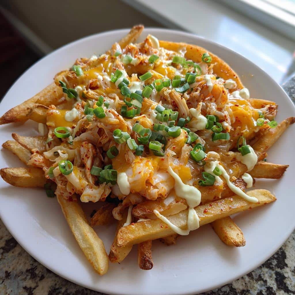 Air Fryer Loaded Kimchi & Cheese Fries