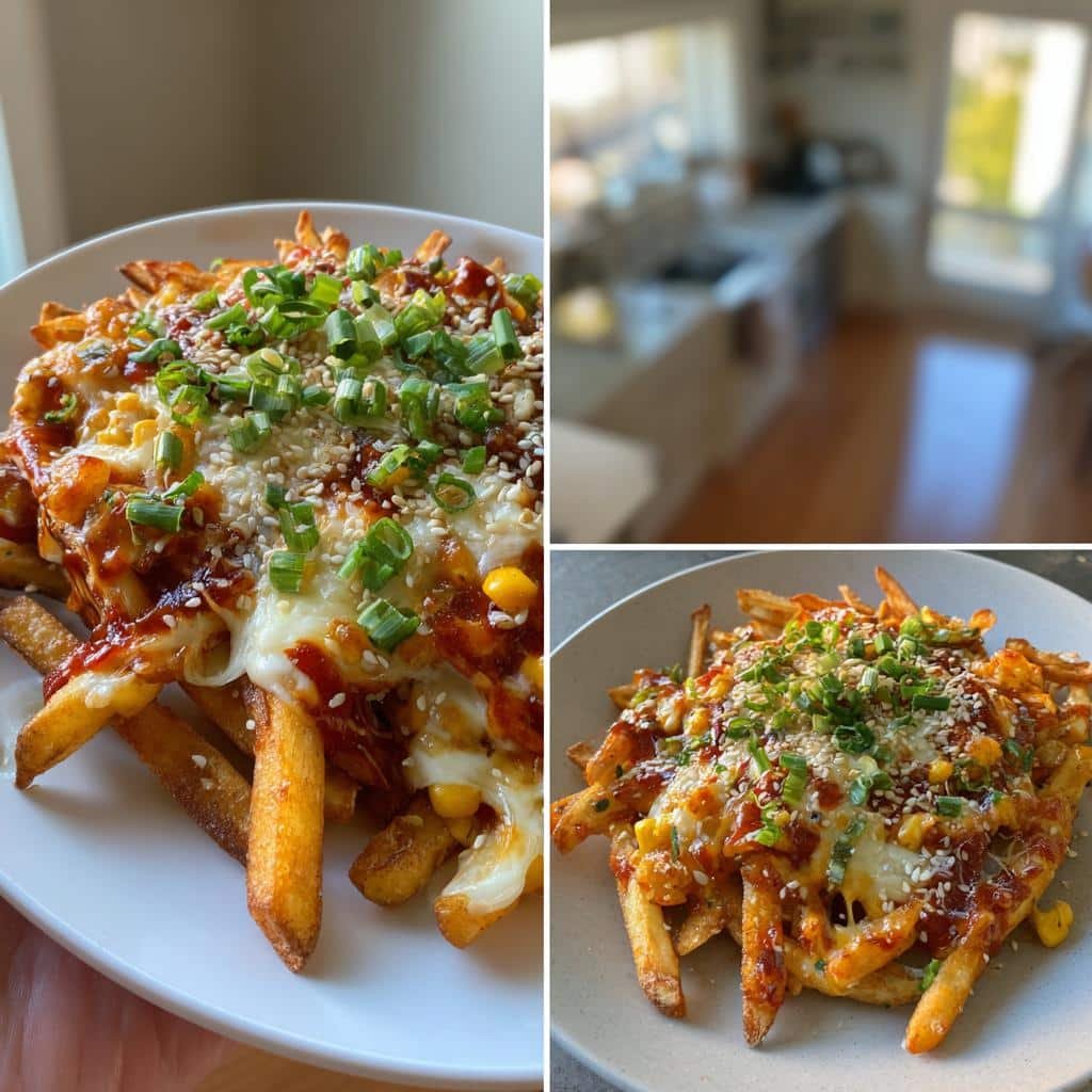 Air Fryer Loaded Korean Corn Cheese Fries