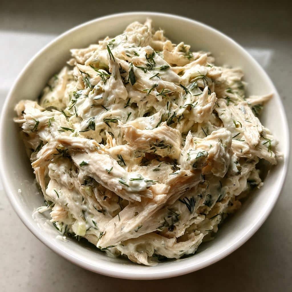 Air Fryer Low-Carb Creamy Dill Chicken Salad