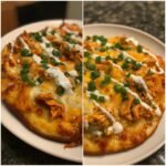 Air Fryer Naan Flatbread Pizza Buffalo