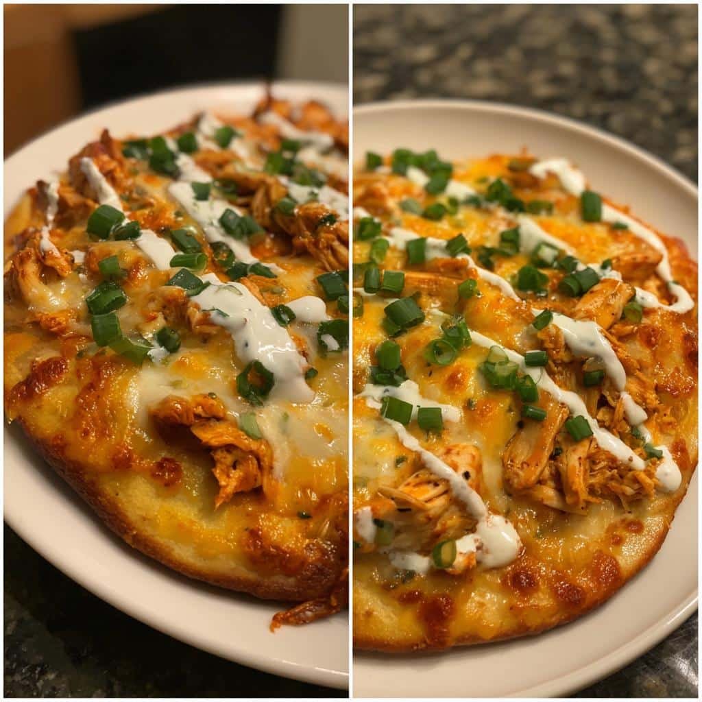 Air Fryer Naan Flatbread Pizza Buffalo