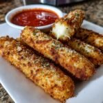 Air Fryer Parmesan Crusted Mozzarella Sticks