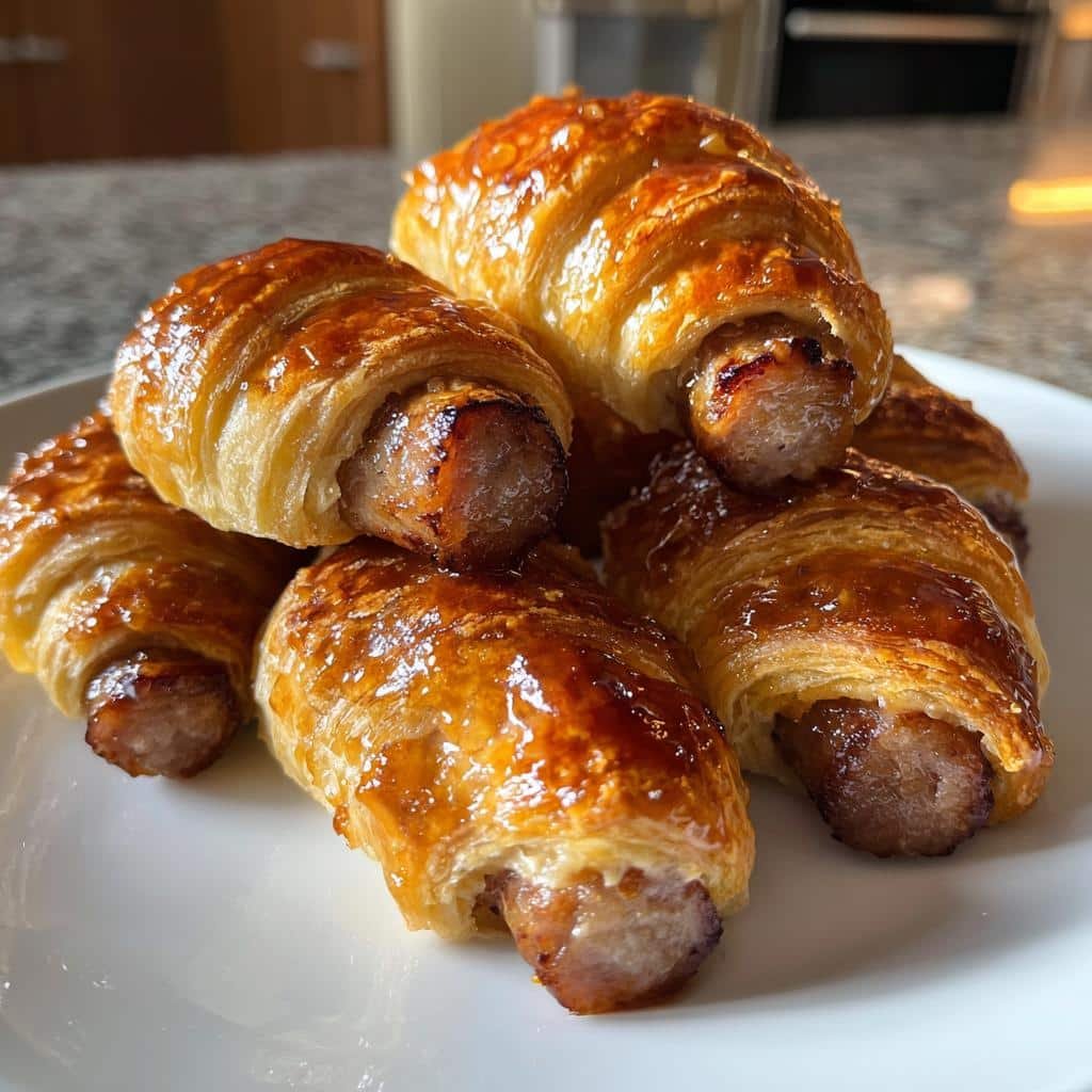 Air Fryer Pigs in a Blanket Honey Mustard Glaze