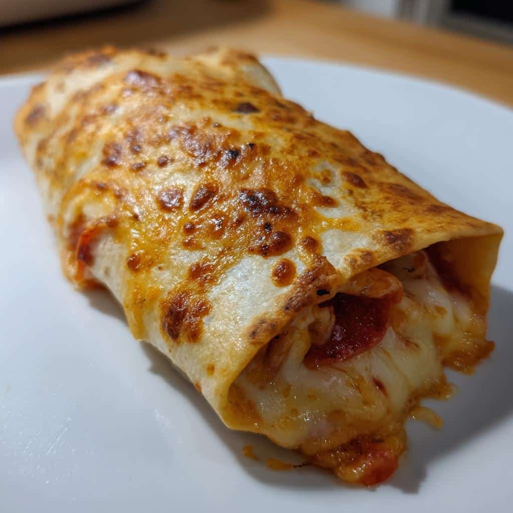 Air Fryer Pizza Burrito - Flour Tortilla Folded