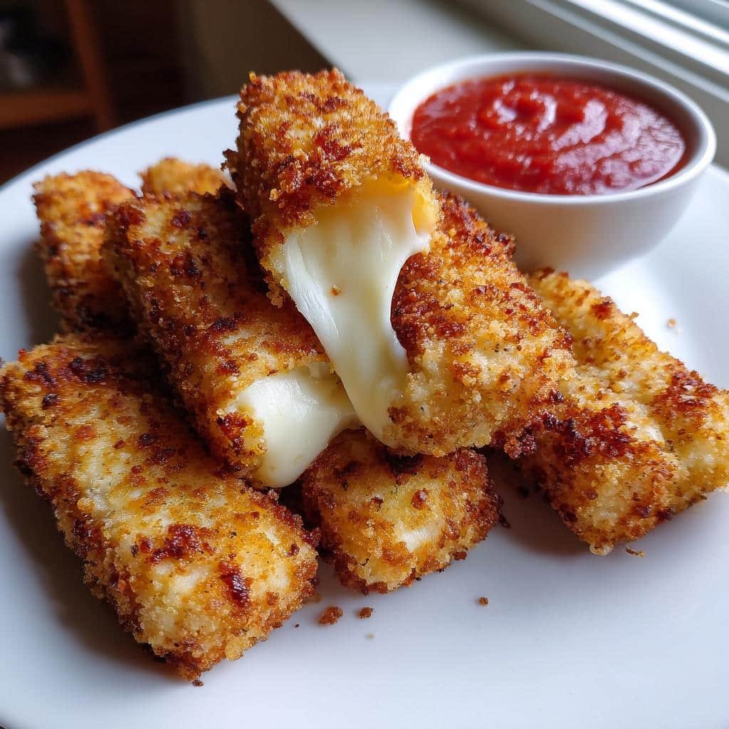 Air Fryer Quick Homemade Mozzarella Sticks