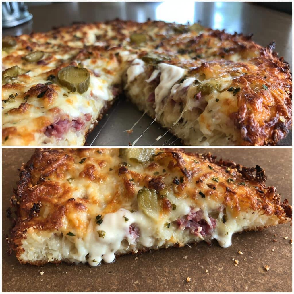 Air Fryer Reuben Pizza Detroit-Style