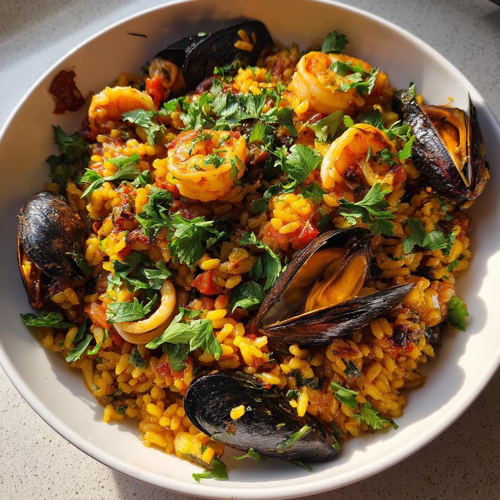 Air Fryer Seafood Paella