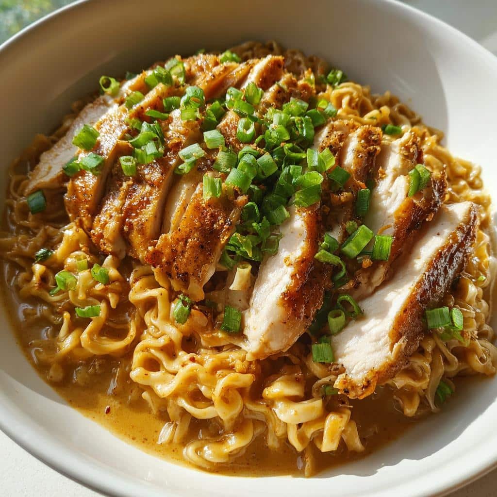 Air Fryer Spicy & Creamy Chicken Ramen