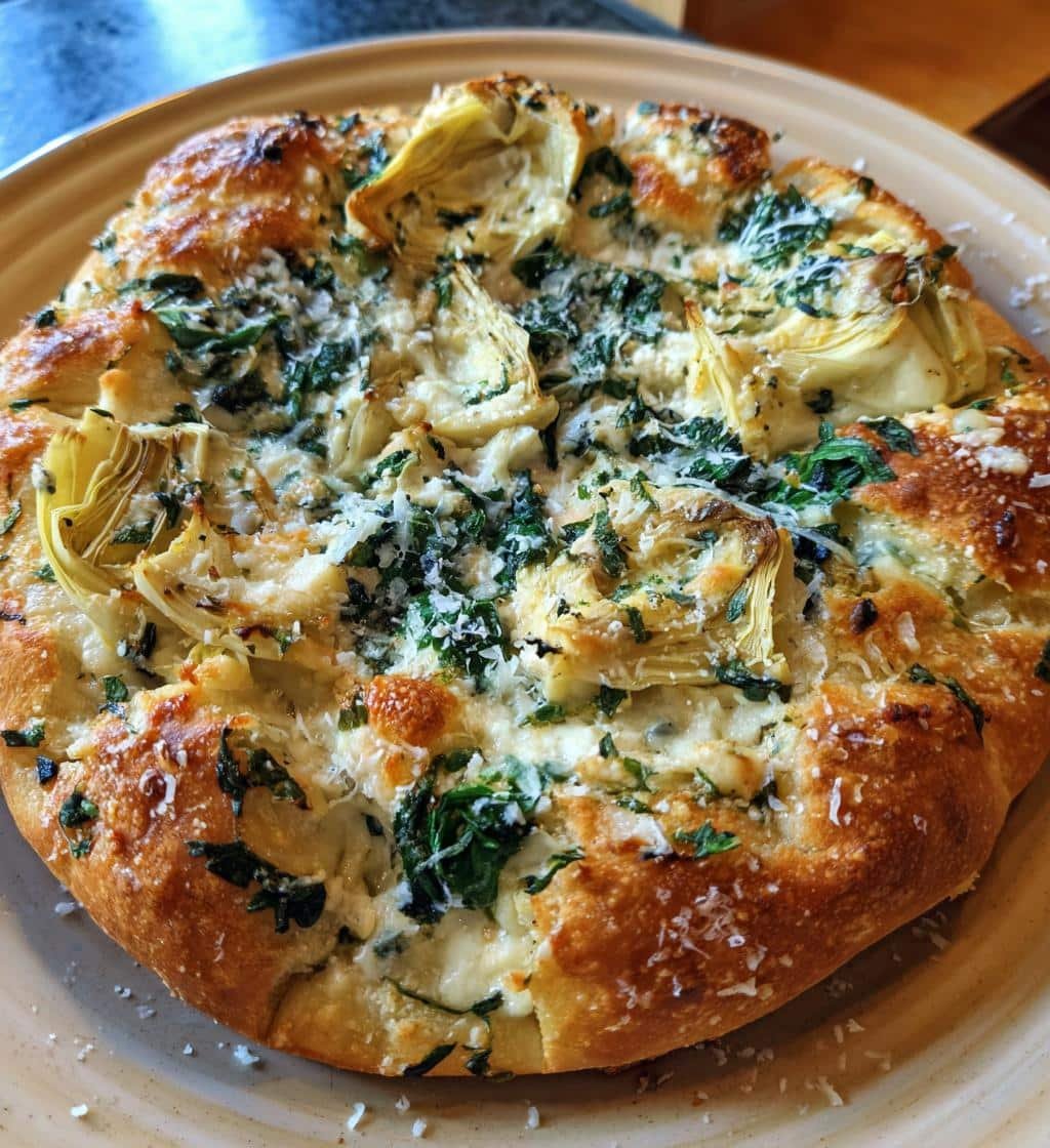 Air Fryer Spinach Artichoke Pizza - detail 1