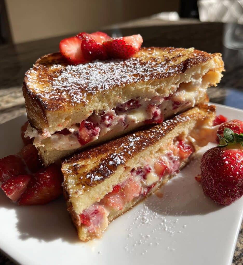 Air Fryer Strawberry Cheesecake Stuffed French Toast