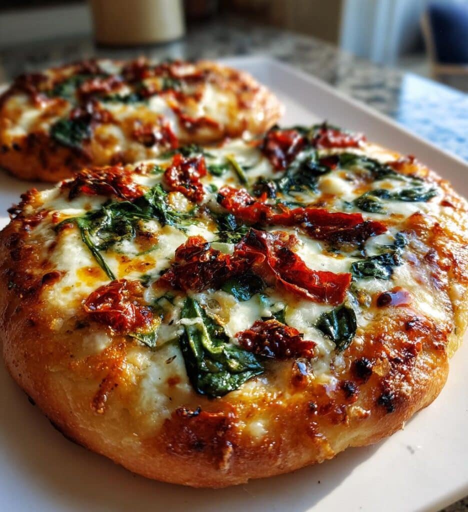 Air Fryer Sun-Dried Tomato & Spinach Pizza