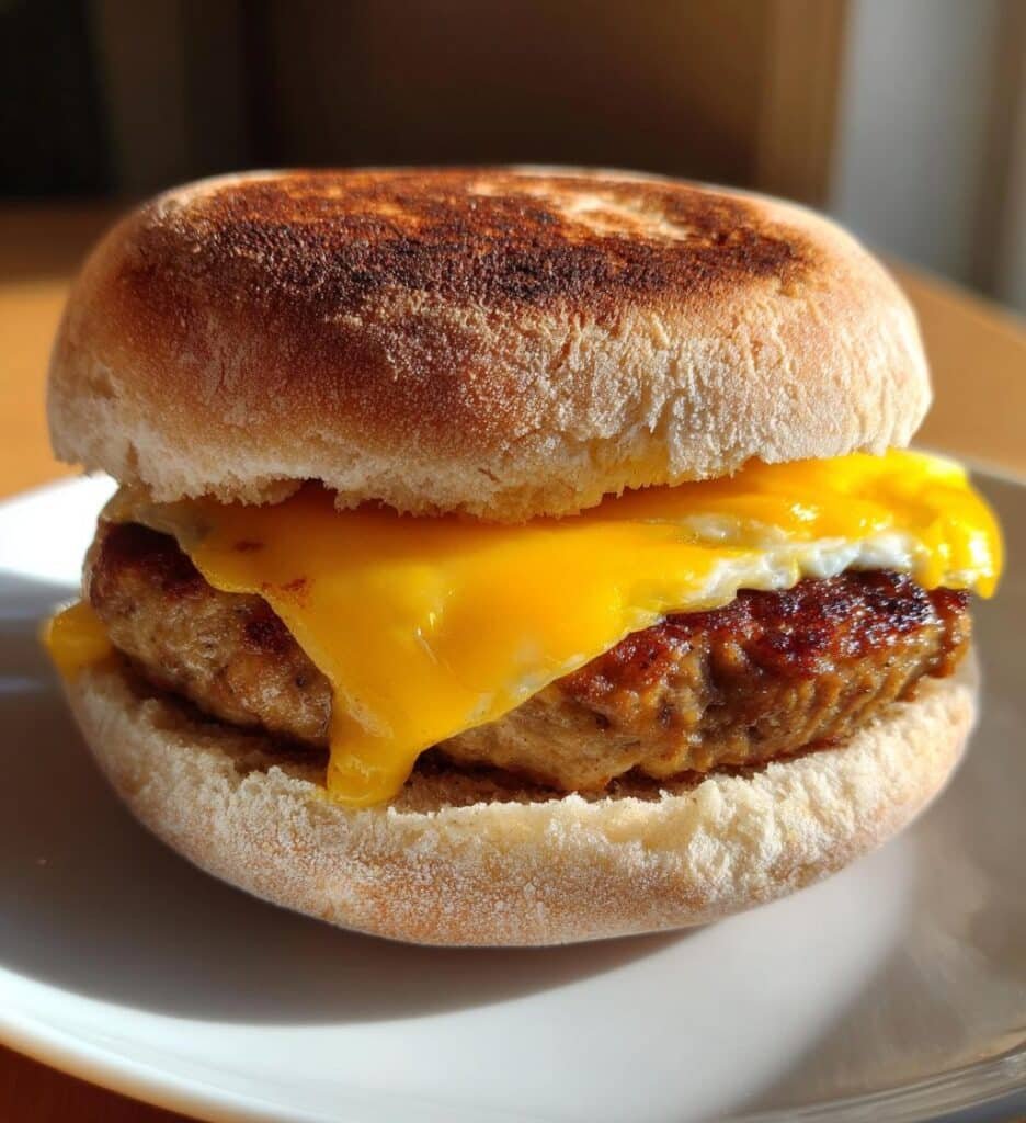 Air Fryer Veggie Sausage English Muffin
