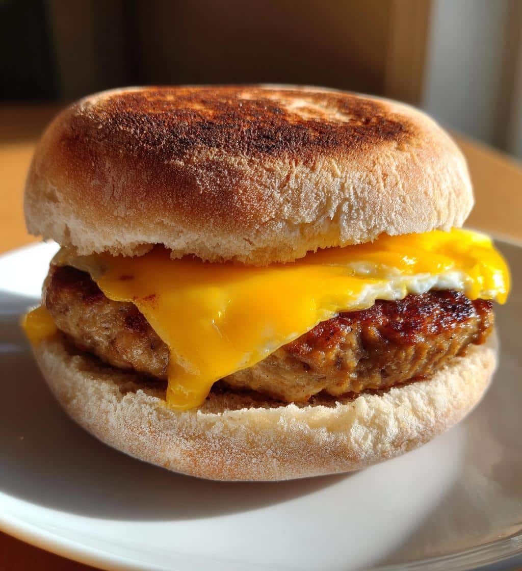 Air Fryer Veggie Sausage English Muffin