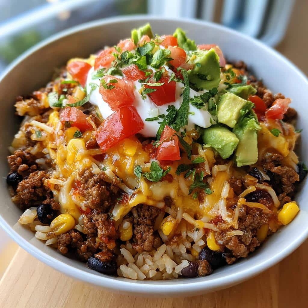 Air Fryer delicious Ground Beef Burrito Bowls - detail 1
