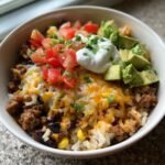 Air Fryer delicious Ground Beef Burrito Bowls