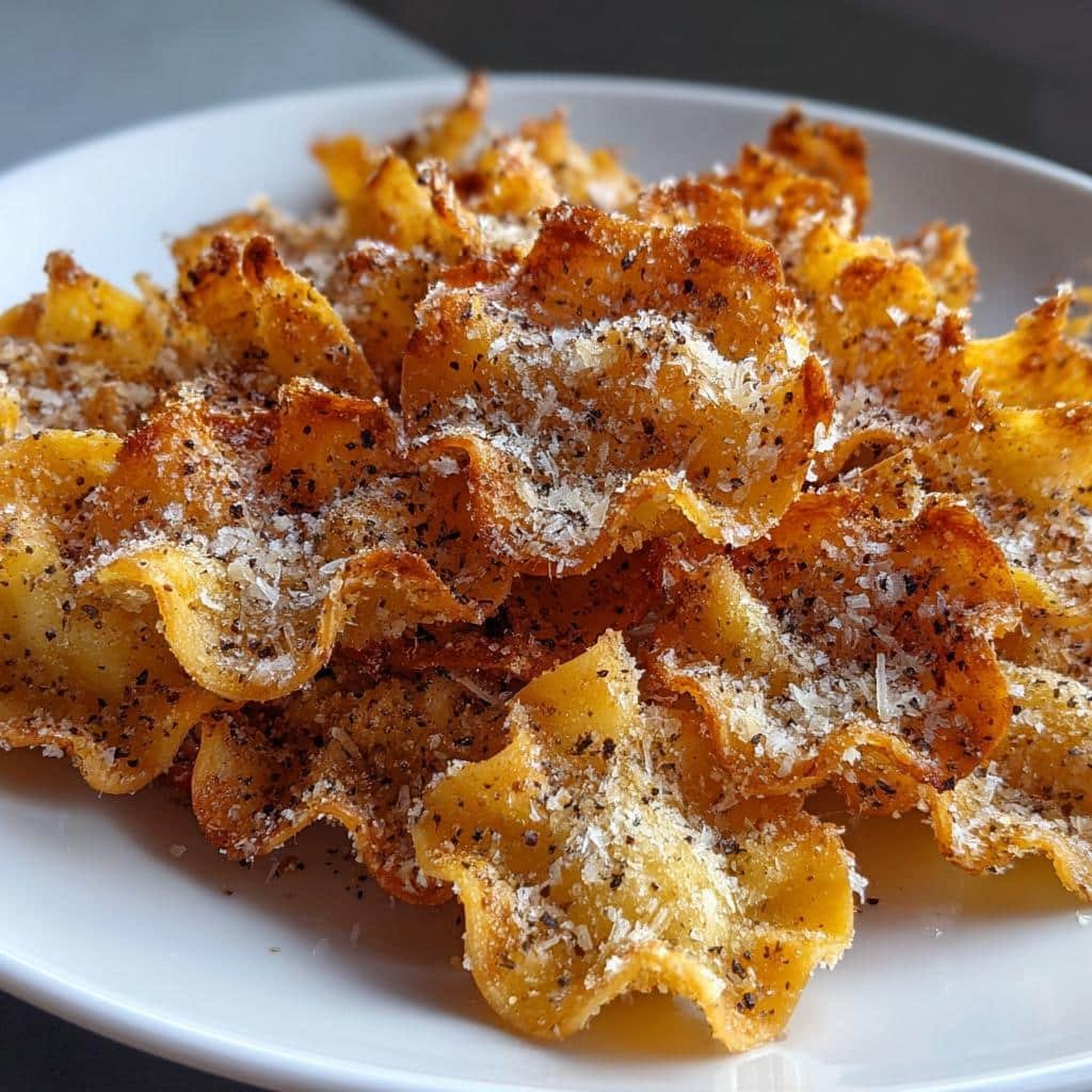 15-Minute Crispy Air Fryer Pasta Chip Bites (Parmesan) 4 Air fryer pasta chip bites (parmesan) - detail 1