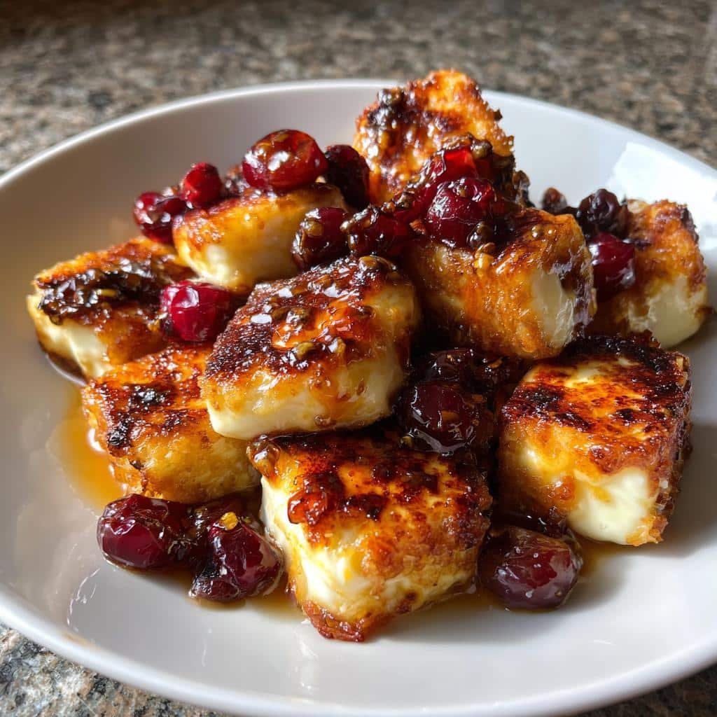 Cranberry brie halloumi bites (air fryer) - detail 1