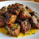 Crispy steak bites with garlic butter (air fryer)