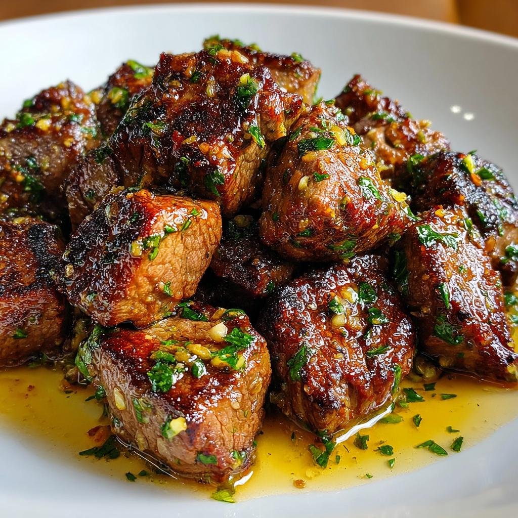 Crispy steak bites with garlic butter (air fryer)