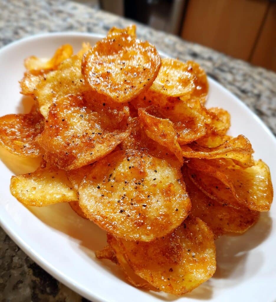 Easy Air Fryer Crispy Honey Mustard Potato Chips