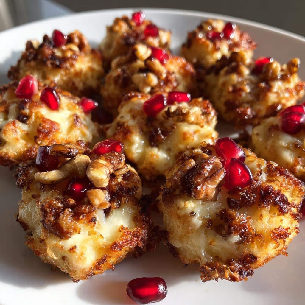 Easy Air Fryer Pomegranate & Walnut Cheese Bites