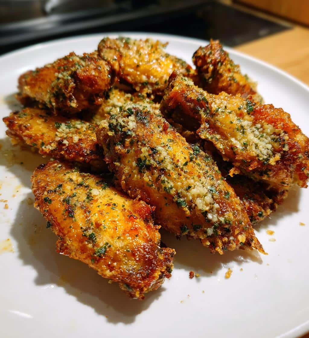 Garlic Parmesan Crispy Air Fryer Wings