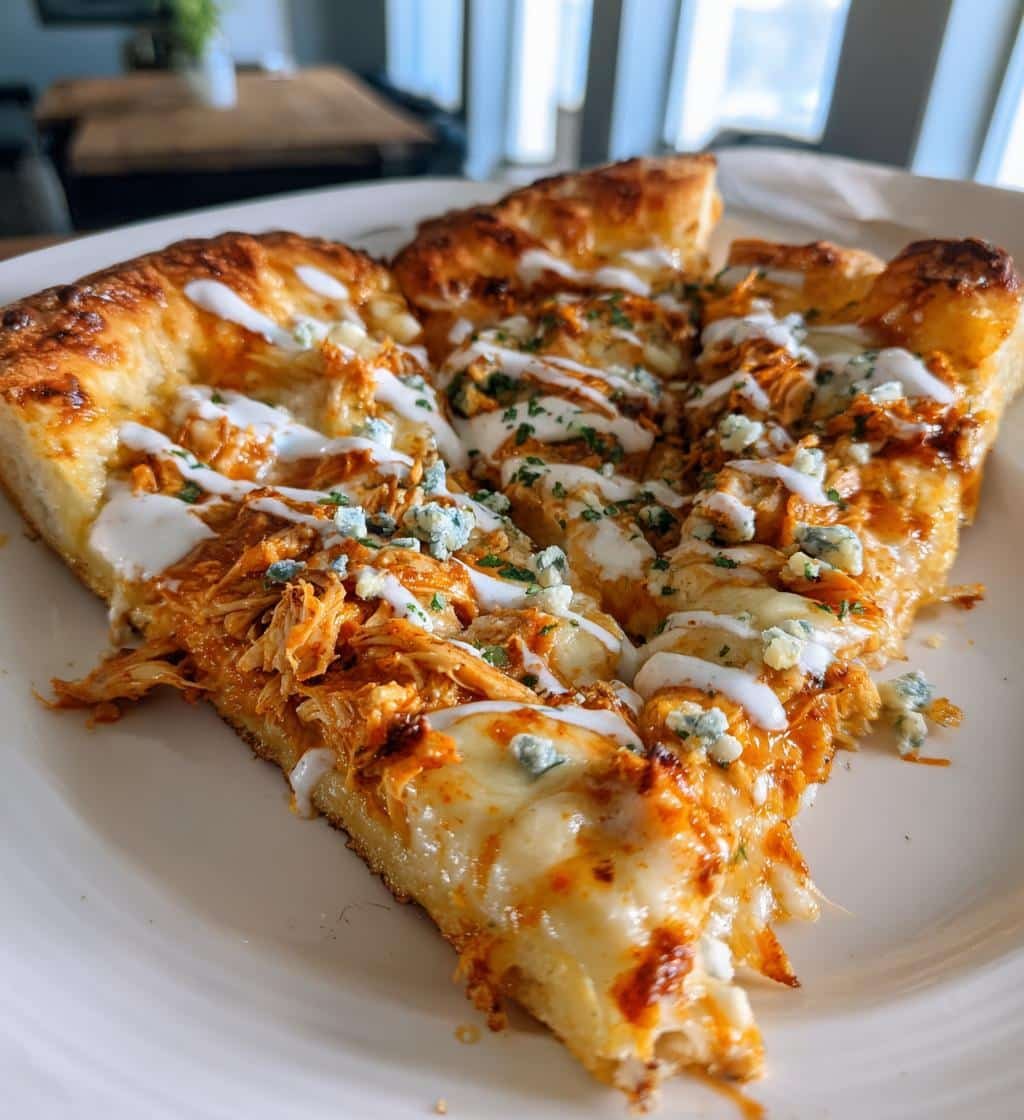 Homemade Air Fryer Buffalo Chicken Pizza - detail 1