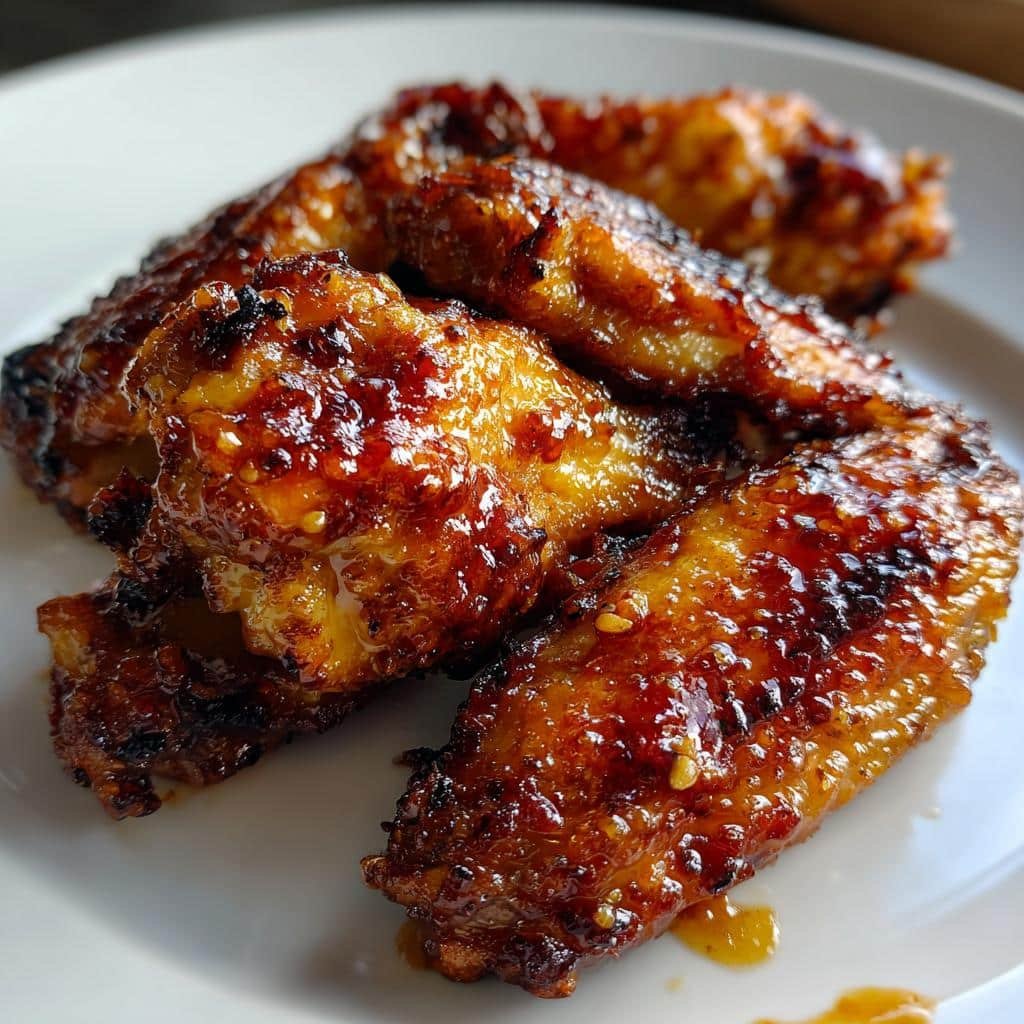 Peach Bourbon Air Fryer Wings - detail 1