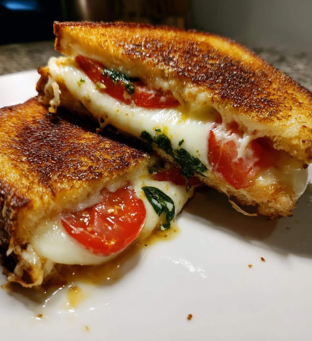 Pizza Margherita Air Fryer Grilled Cheese