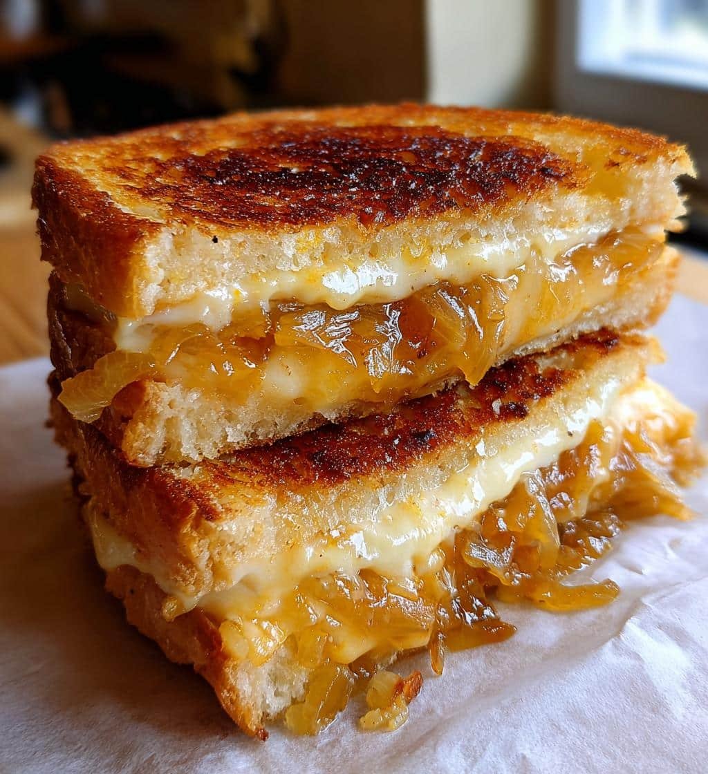 QUICK Air Fryer French Onion Grilled Cheese Sandwich