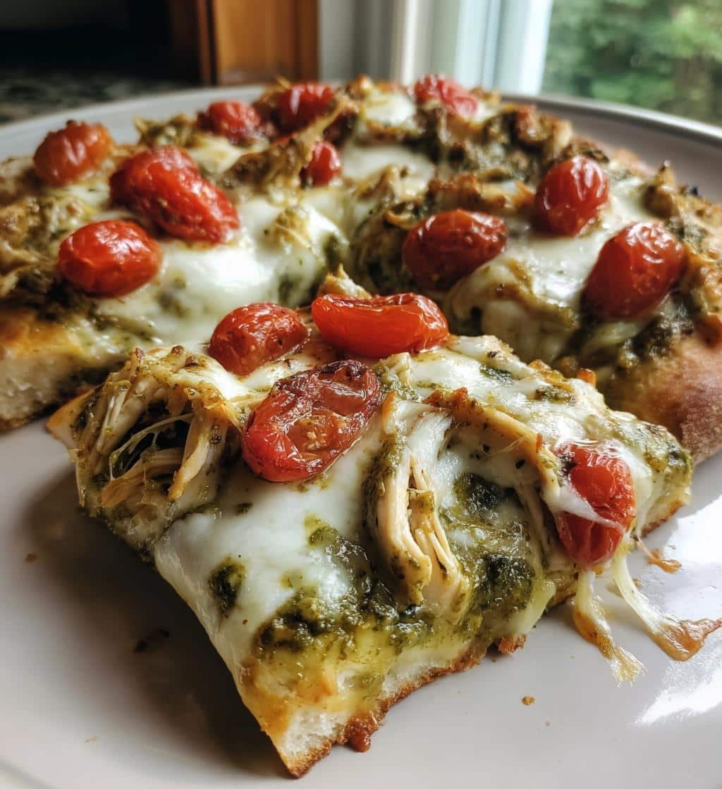 Quick Pesto Chicken Air Fryer Pizza - detail 1