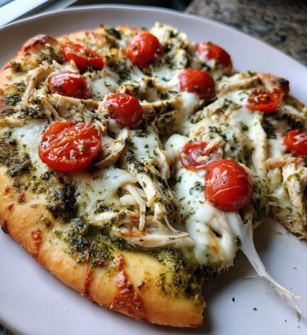 Quick Pesto Chicken Air Fryer Pizza