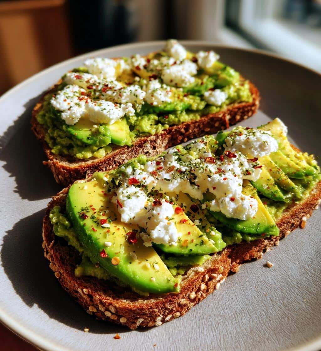 Air Fryer Avocado & Cottage Cheese Protein Toast