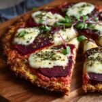 Air Fryer Beet & Chickpea Crust Pizza