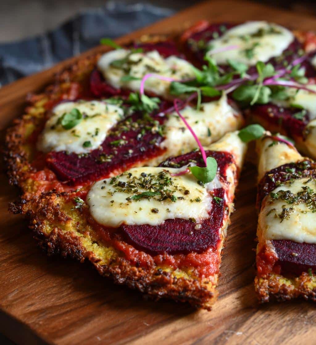 Air Fryer Beet & Chickpea Crust Pizza