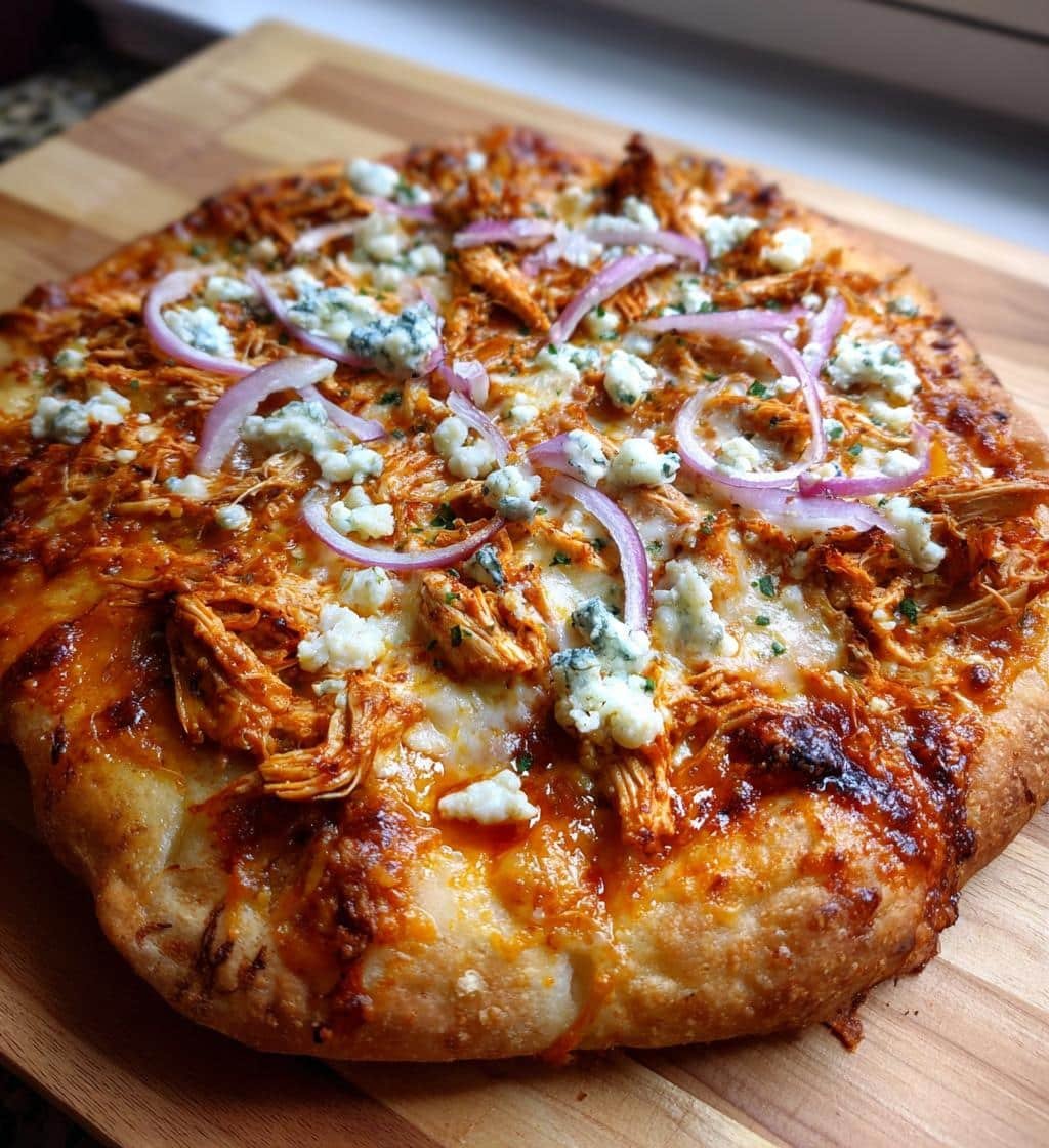 Air Fryer Buffalo Chicken Pizza