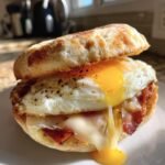 Air Fryer Canadian Bacon English Muffin Sandwich