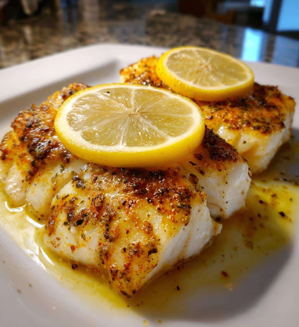 Air Fryer Cod with Old Bay and Lemon Slices