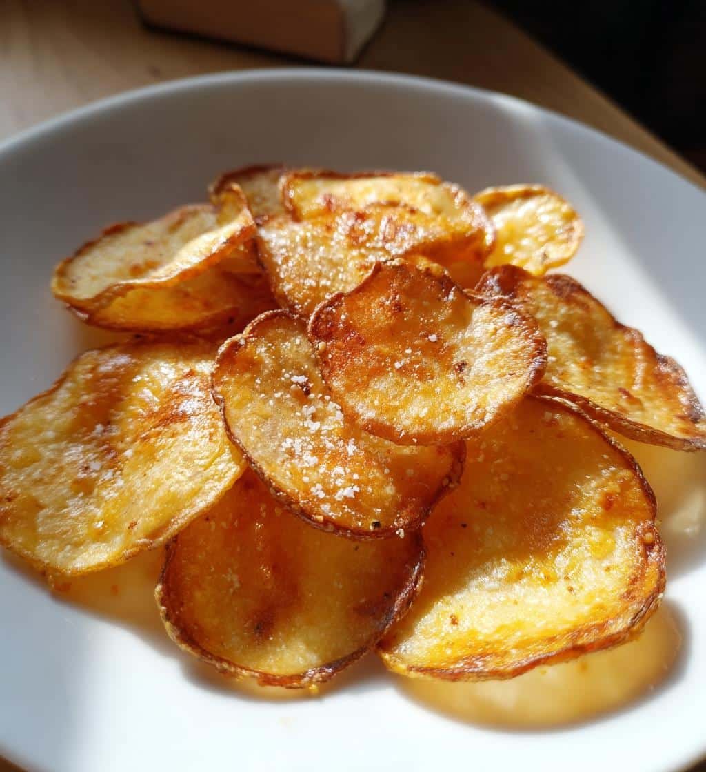 Air Fryer Crispy Garlic Confit Potato Chips