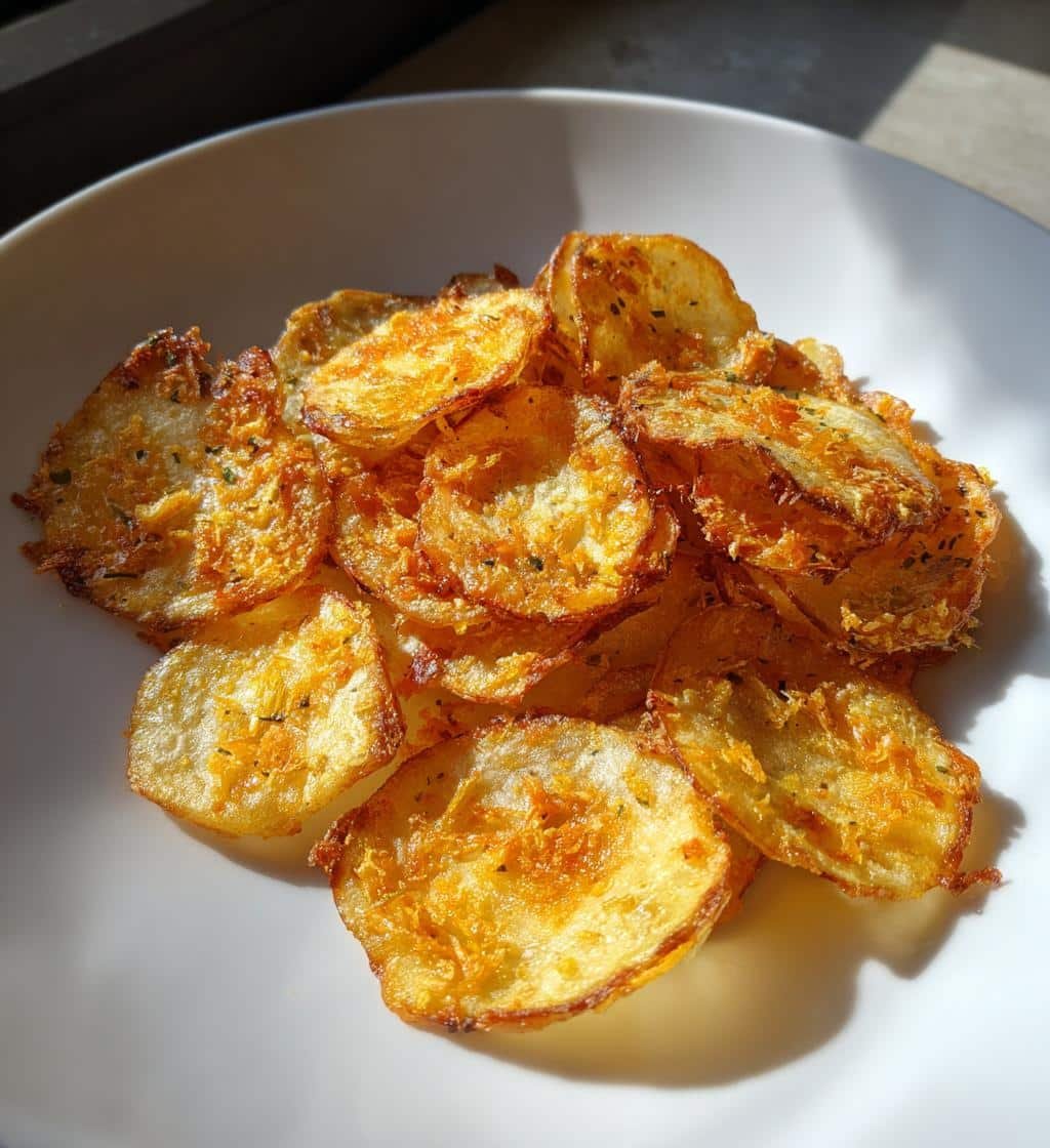 Air Fryer Crispy Garlic & Lemon Zest Chips