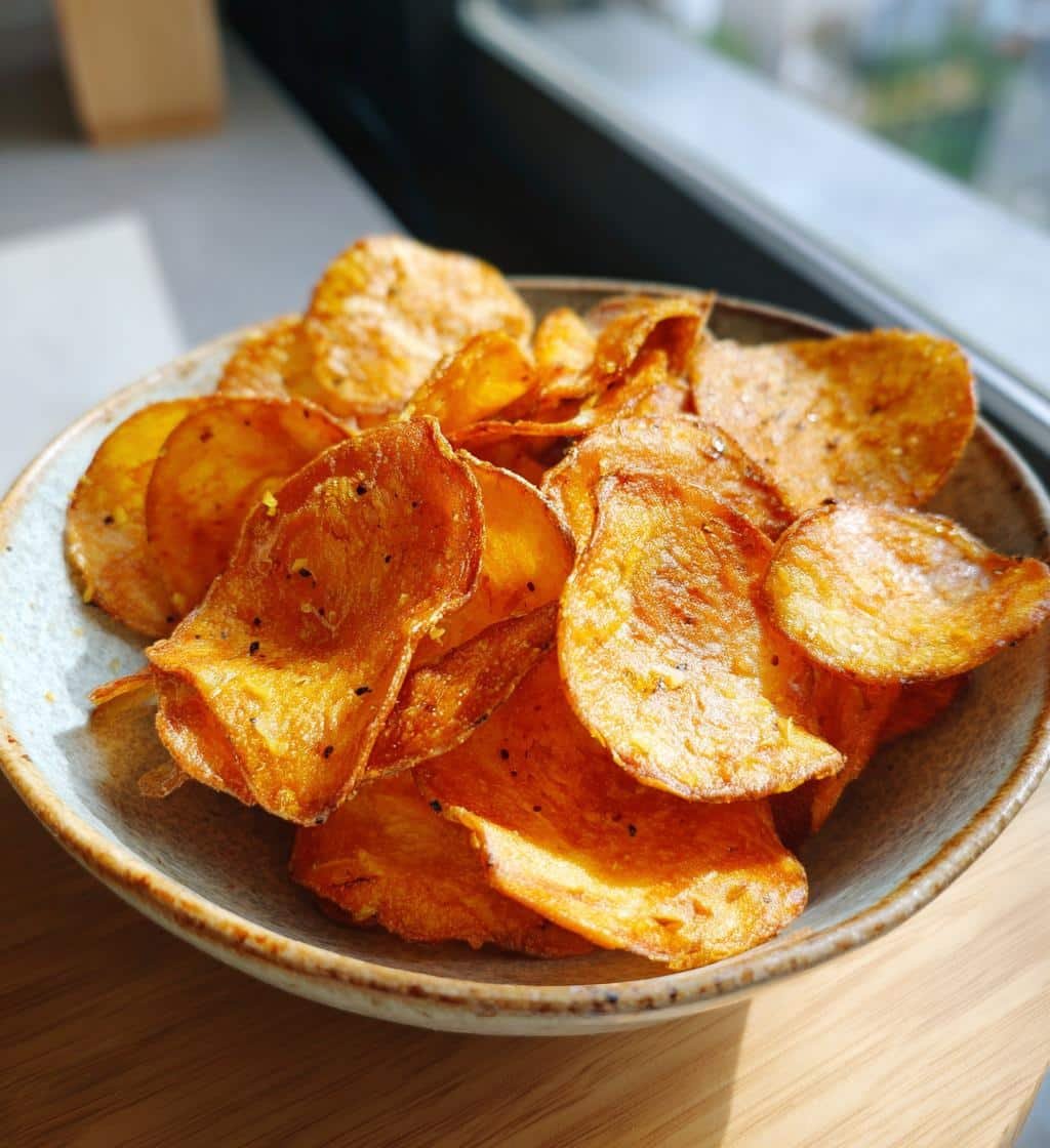 Air Fryer Easy Crispy Garlic & Black Pepper Chips