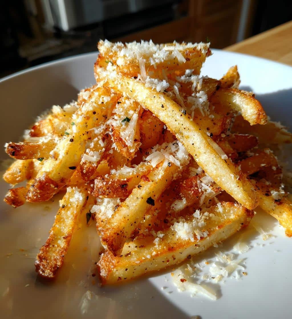 Air Fryer Garlic Cacio e Pepe Fries