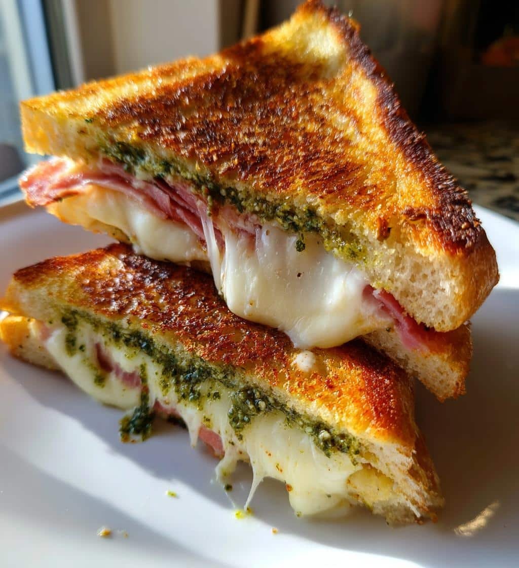 Air Fryer Grilled Cheese with Pesto & Prosciutto - detail 1