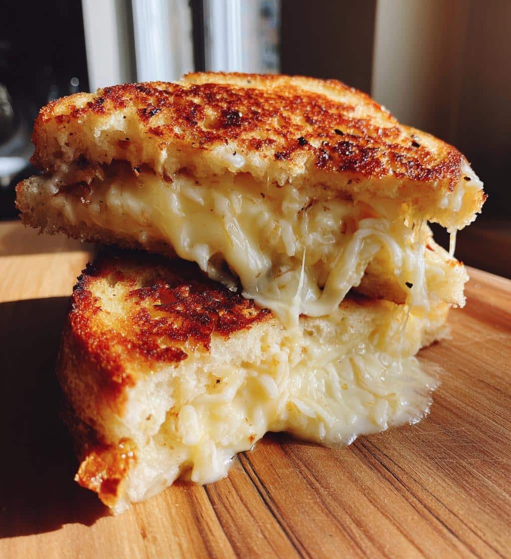 Air Fryer Grilled Cheese with Roasted Garlic