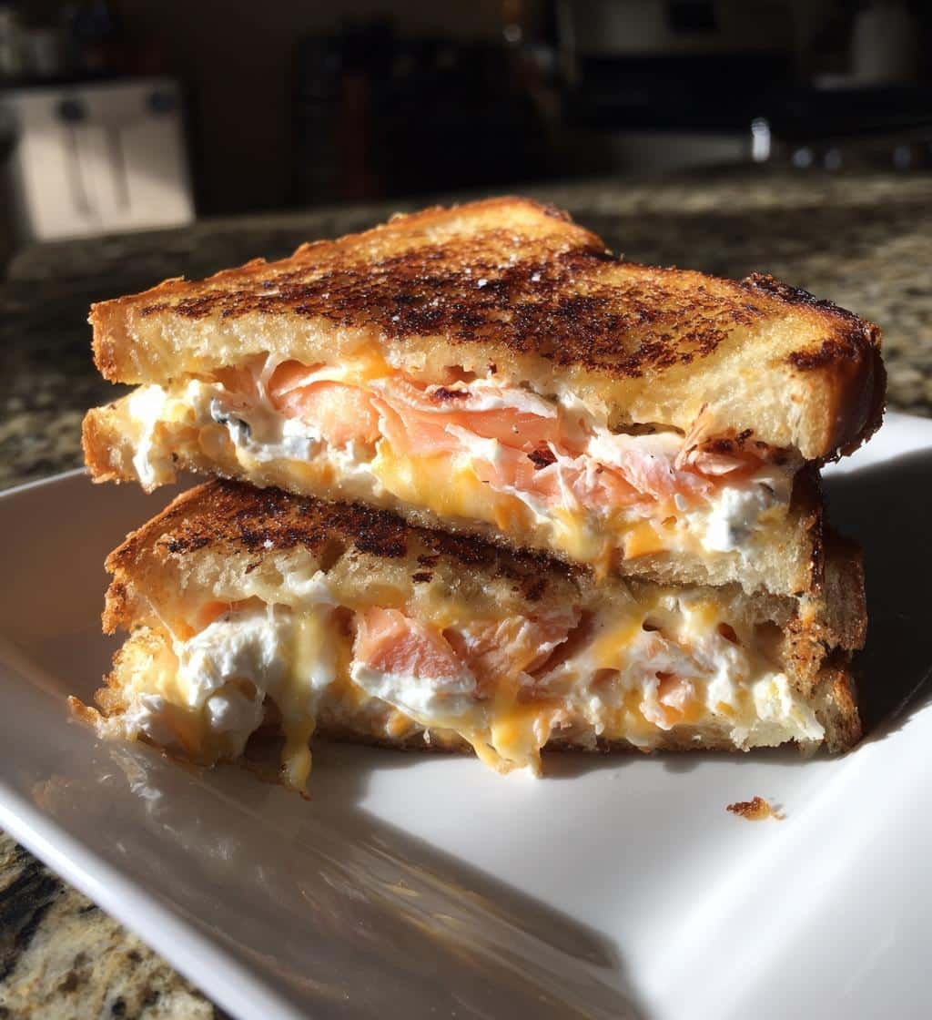 Air Fryer Grilled Cheese with Smoked Salmon - detail 1