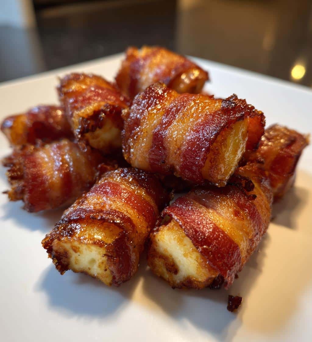 Air Fryer Homemade Bacon‑Wrapped Halloumi Sticks