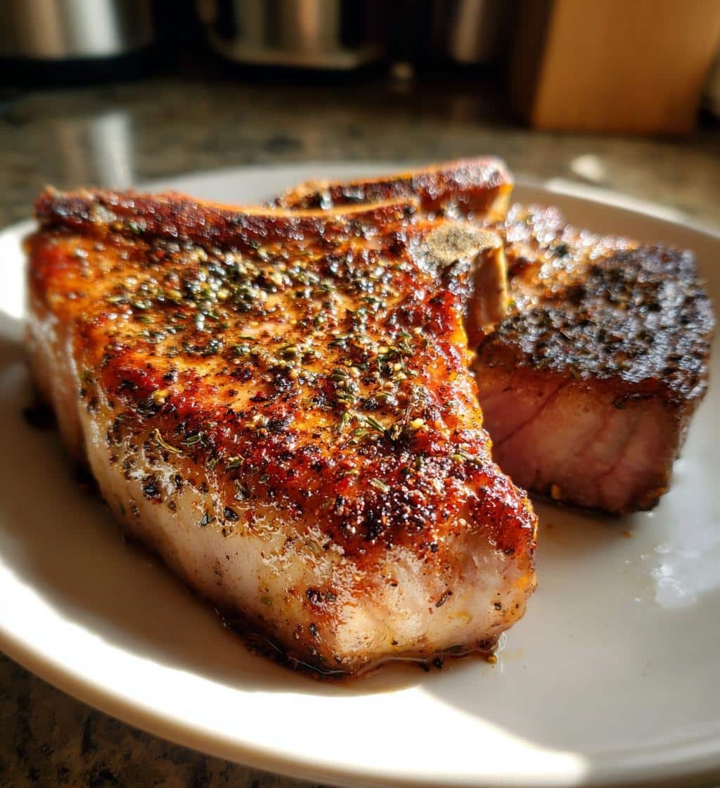 Air Fryer Homemade Pork Chops - Thick Cut