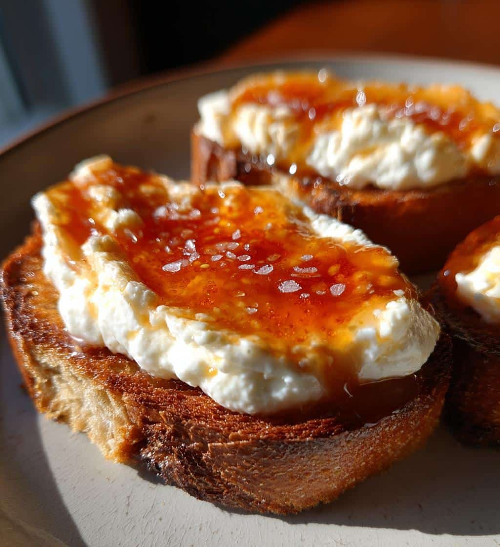 Air Fryer Hot Honey Cottage Cheese Toast - detail 1