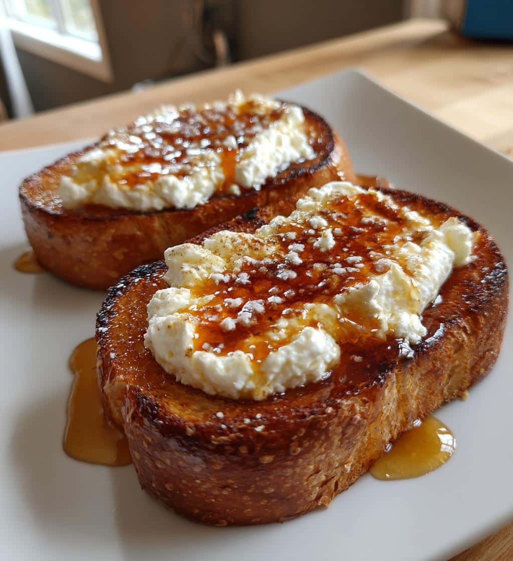 Air Fryer Hot Honey Cottage Cheese Toast