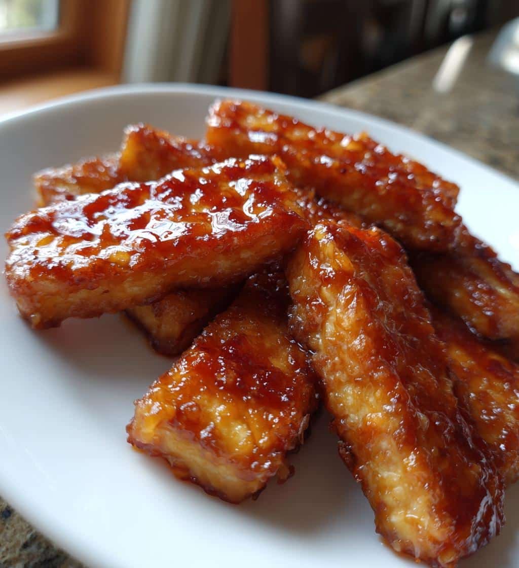 Air Fryer Orange Tofu Stick Bites